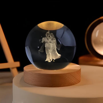 STARKENDY Wooden Base Night Light 3D Crystal Ball